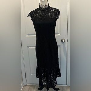 Zesica Elegant Black Lace Dress